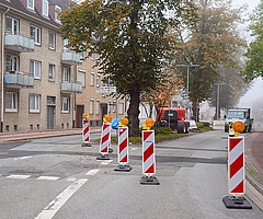 Die Feldstraße ist stadteinwärts gesperrt. (Foto: Frank)