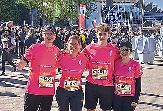 Zeigten gute Leistung: Sven Sörensen (von links), Nina Dankowski, Lennart Guttenberg, Asmahan Shamo Khalil. (Foto: Jacob-Struve-Schule Horst)