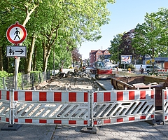 Die Sperrung der Straße Klosterkoppel zieht sich voraussichtlich bis Freitag, 12. Juli, hin. (Archiv: Frank)