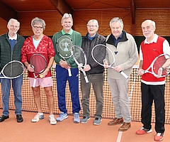 Die LTCE-Herren 75 sind ein starkes Team: Hugo van Laak (von links), Jochen Boyke, Rudi Rehders, H.-W. Bandelmann, Andreas Hahn und Michael Holz. (Foto: LTCE)